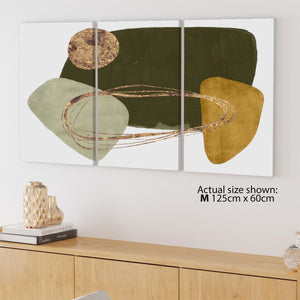 Abstract Sage Green Gold Painting Canvas Wall Art Picture