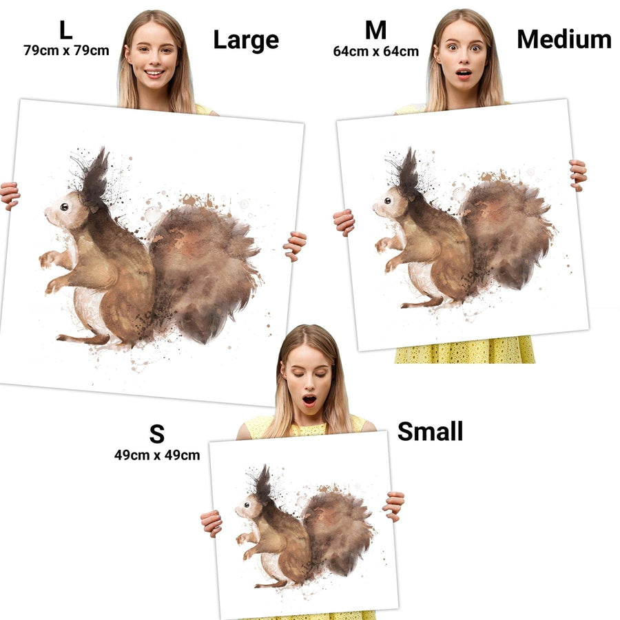 Squirrel Canvas Art Prints - Brown Beige