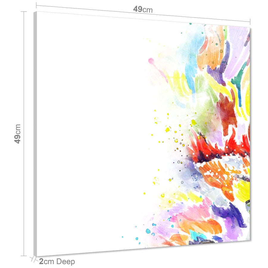 Abstract Multi Coloured Watercolour Brushstrokes Canvas Art Prints