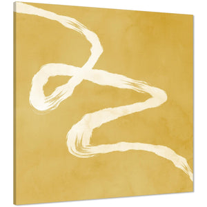 Abstract Mustard Yellow Artwork Canvas Wall Art Picture