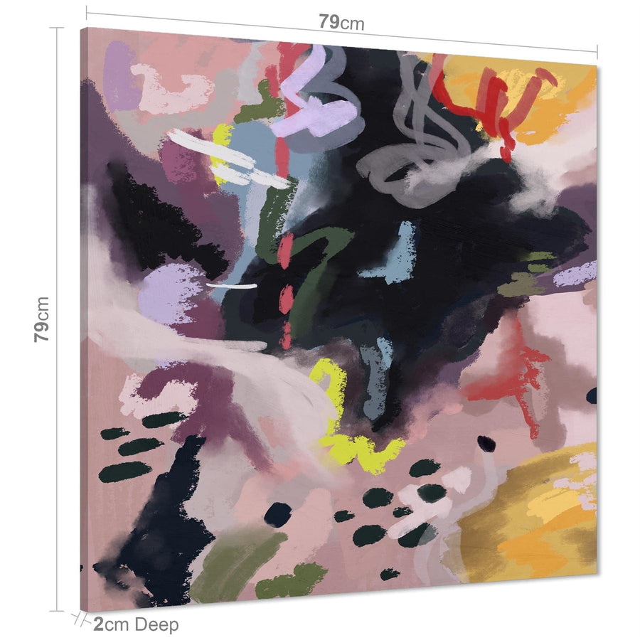 Abstract Multi Coloured Brushstrokes Canvas Art Prints