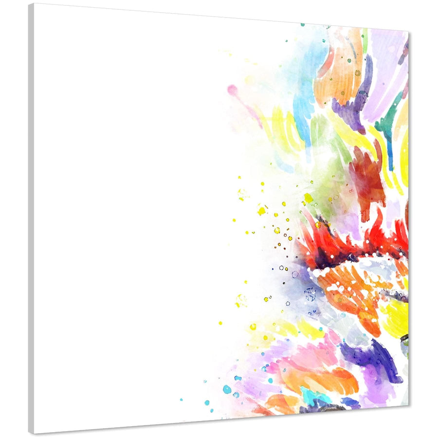 Abstract Multi Coloured Watercolour Brushstrokes Canvas Art Prints