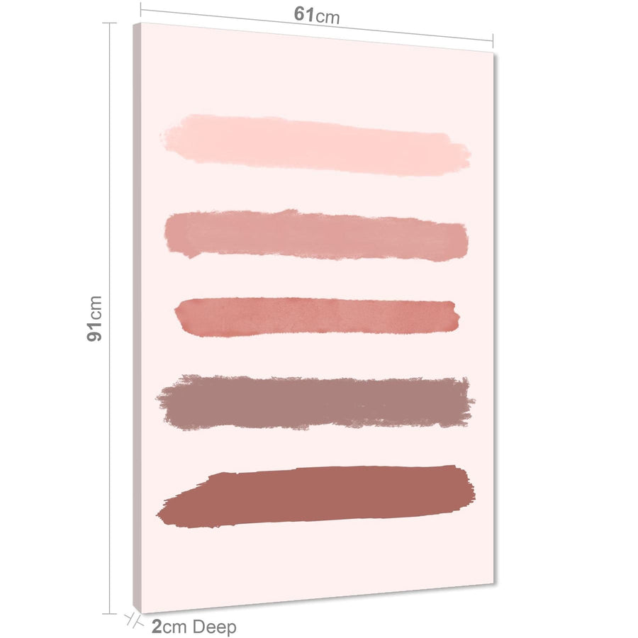 Abstract Blush Pink Brushstrokes Canvas Wall Art Print