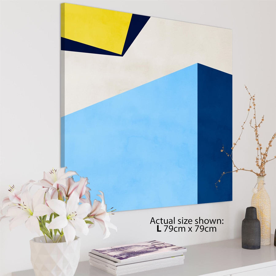 Abstract Blue Yellow Artwork Canvas Art Prints