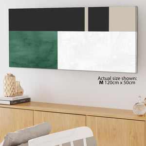 Abstract Green Grey Watercolour Canvas Wall Art Picture