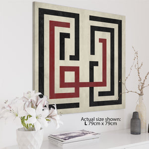 Abstract Red Black & White Graphic Canvas Art Prints