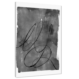 Abstract Grey Black Watercolour Expression Canvas Art Prints