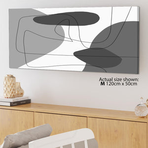Abstract Grey Illustration Canvas Wall Art Print