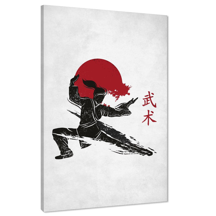 Martial Arts Canvas Wall Art Print Black Red - 1RP1188M