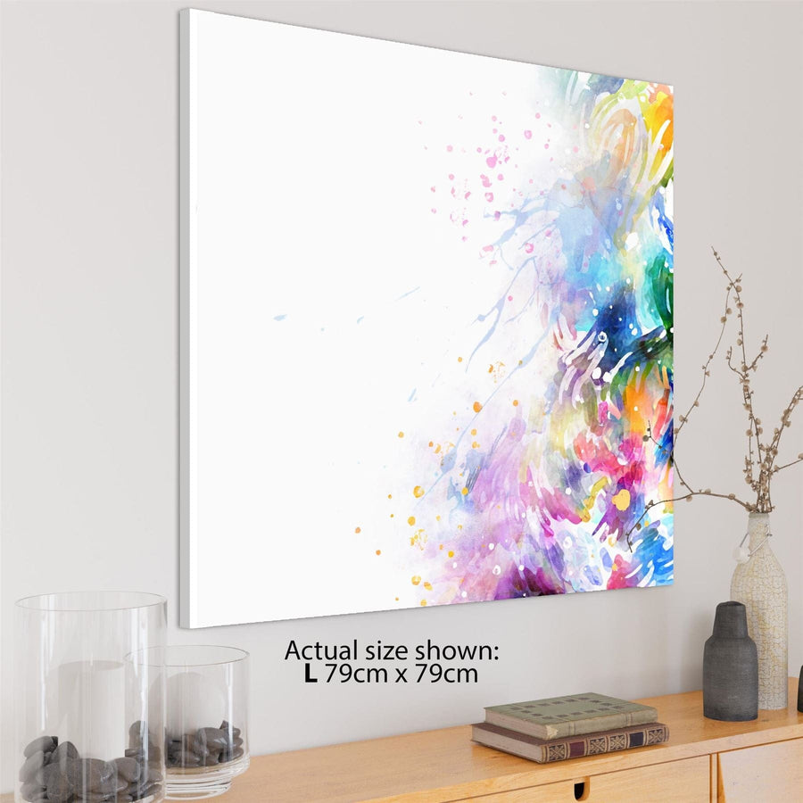 Abstract Multi Coloured Watercolour Brushstrokes Canvas Art Prints