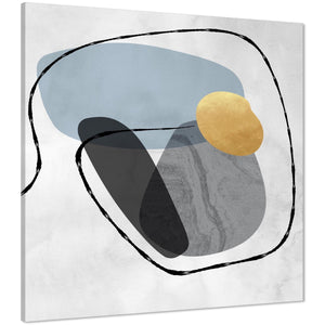 Abstract Light Blue Grey Stones Design Canvas Art Prints