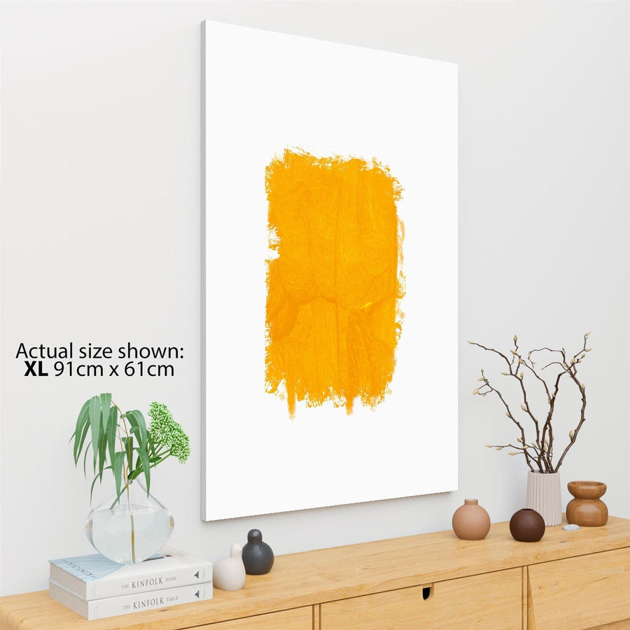 Abstract Orange Brushstrokes Watercolour Canvas Art Pictures