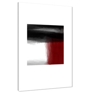 Abstract Red Black Square Watercolour Canvas Art Pictures