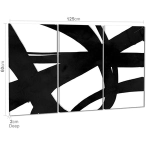 Abstract Black and White Expression Strokes Canvas Art Pictures
