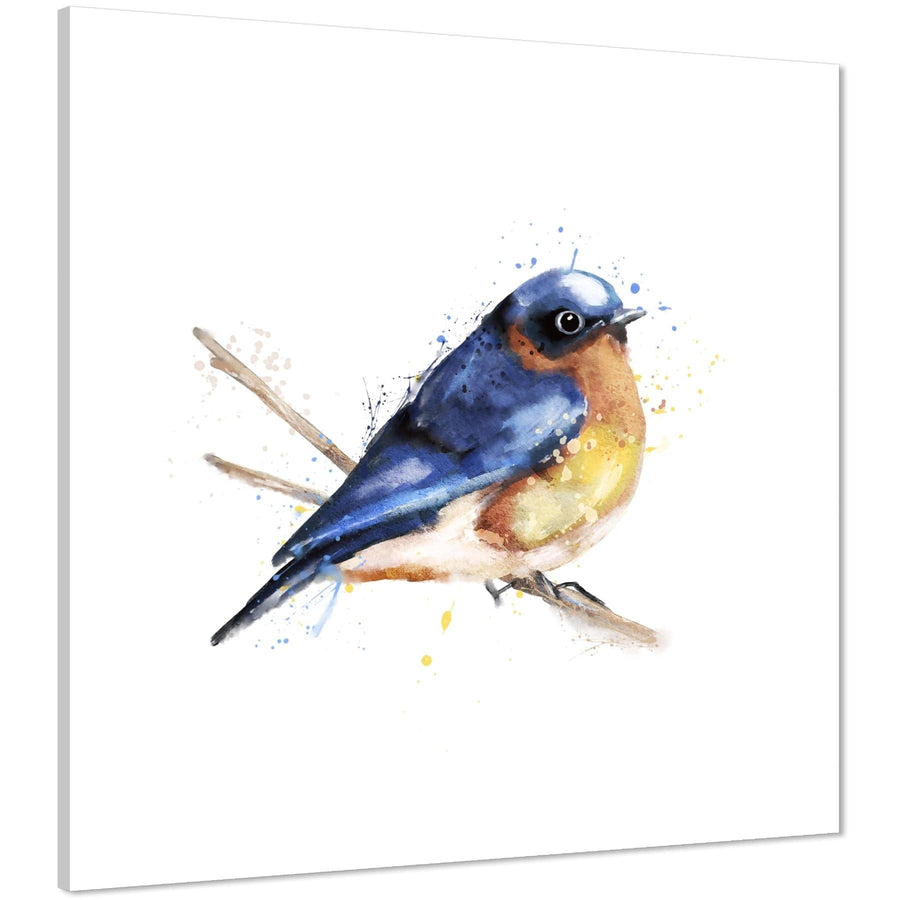 Bluebird Canvas Art Pictures - Blue Yellow