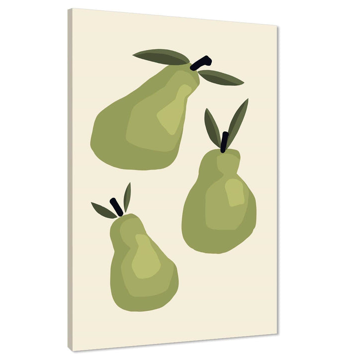 Kitchen Canvas Wall Art Print Pears Green Natural - 1RP1576M