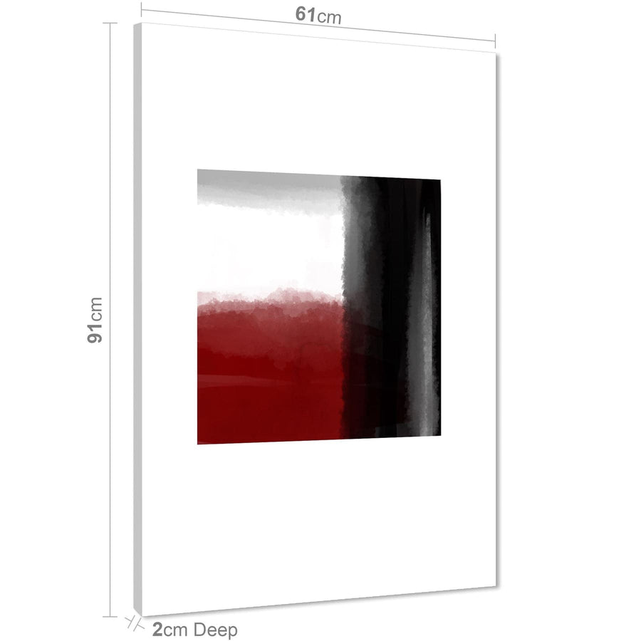 Abstract Red Black Watercolour Canvas Art Pictures