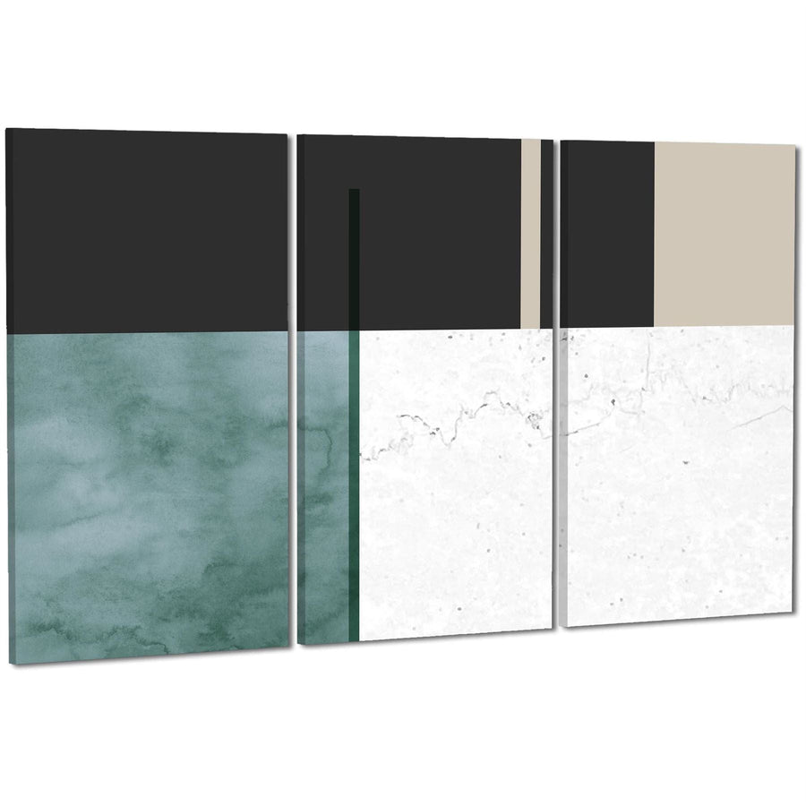 Abstract Teal Grey Illustration Canvas Art Prints