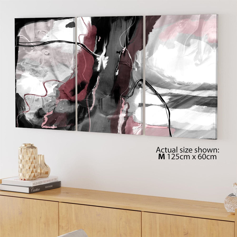 Abstract Blush Pink Grey Painting Canvas Wall Art Print