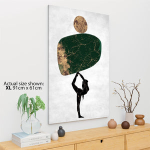 Abstract Emerald Green Gold Balance Design Canvas Art Pictures