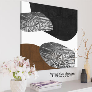 Abstract Brown Black Grey Design Framed Wall Art Print