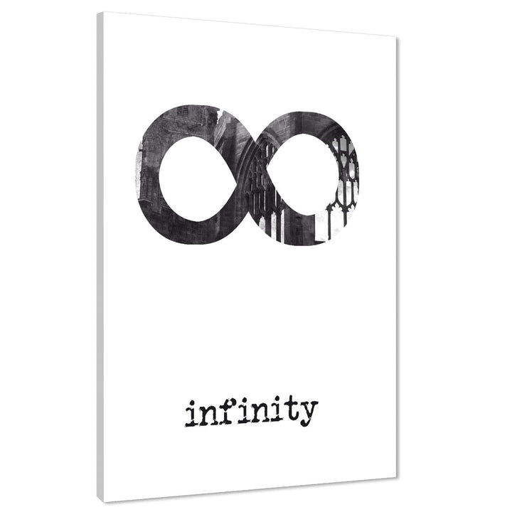 Infinity Word Art - Typography Canvas Print Black and White - 1RP1492M