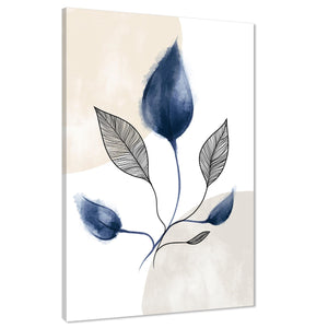 Blue Natural Leaves Floral Canvas Art Prints