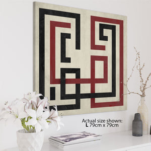 Abstract Red Black & White Graphic Canvas Art Pictures