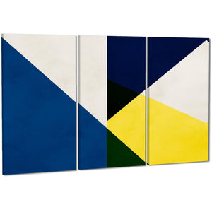 Abstract Yellow Blue Artwork Canvas Art Pictures