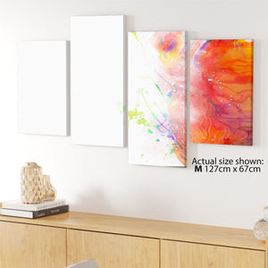 Abstract Multi Coloured Watercolour Brushstrokes Framed Wall Art Picture