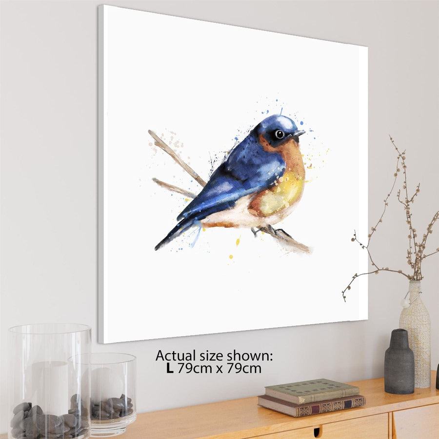 Bluebird Canvas Art Pictures - Blue Yellow