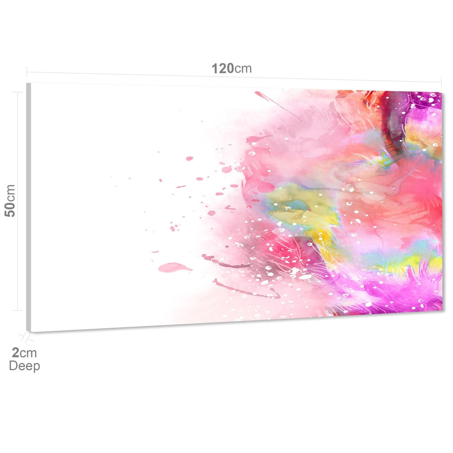 Abstract Multi Coloured Watercolour Brushstrokes Framed Wall Art Print