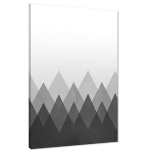 Grey Geometric Triangular Mountains Canvas Art Pictures