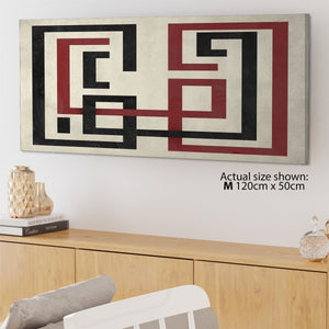 Abstract Red Black & White Graphic Canvas Art Pictures