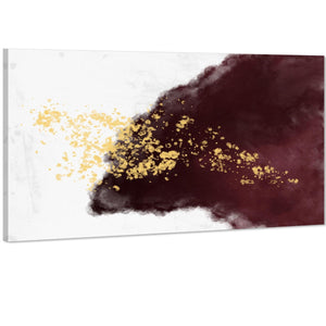 Abstract Red Gold Watercolour Canvas Art Pictures