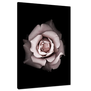 Blush Pink Grey Rose Floral Framed Wall Art Print