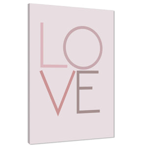 Love Quote Word Art - Typography Canvas Print Blush Pink