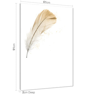 Falling Feather Canvas Art Prints  Yellow