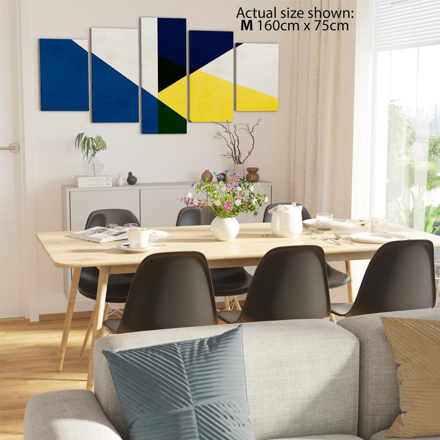 Abstract Yellow Blue Artwork Canvas Art Pictures