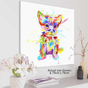 Yorkshire Terrier Pet Dog Canvas Wall Art Picture - Multi Coloured