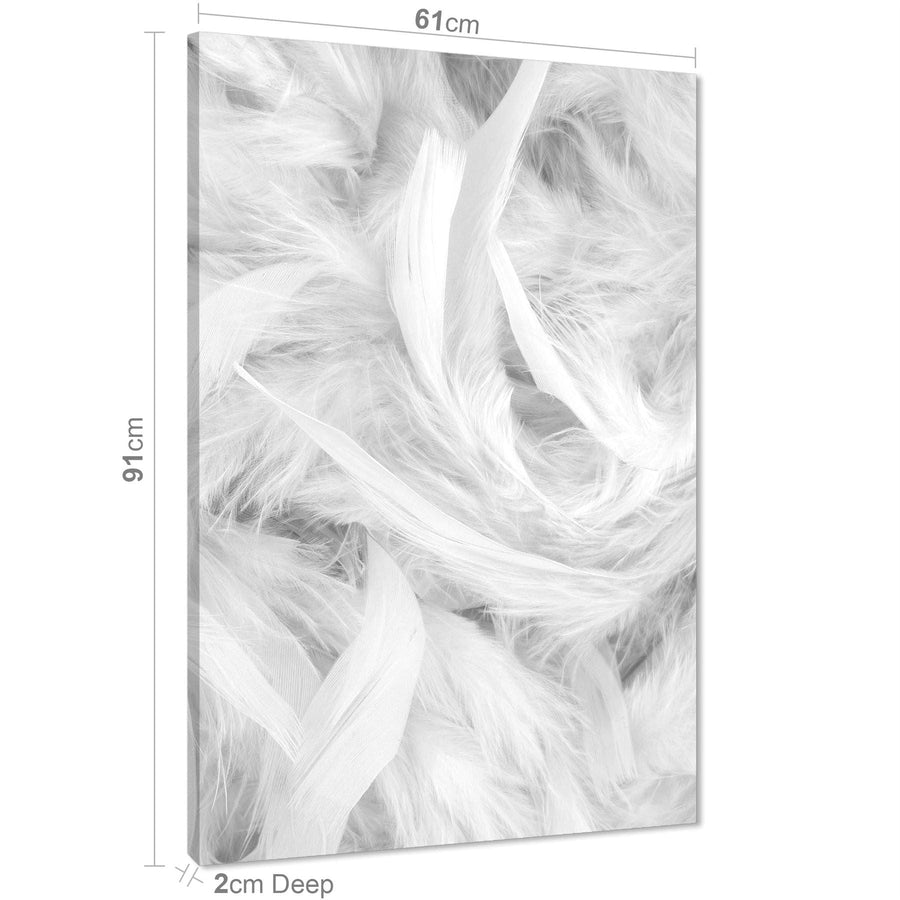 Abstract Grey Feathers Canvas Art Prints