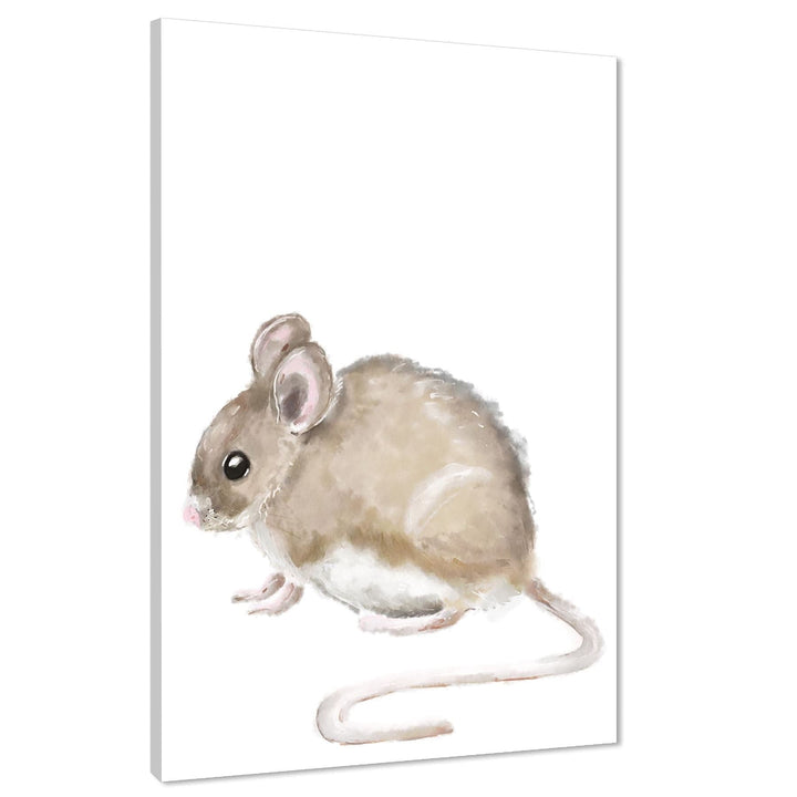 Mouse Childrens - Nursery Canvas Wall Art Print Brown - 1RP1147M