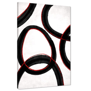 Abstract Black and White Red Illustration Canvas Art Prints