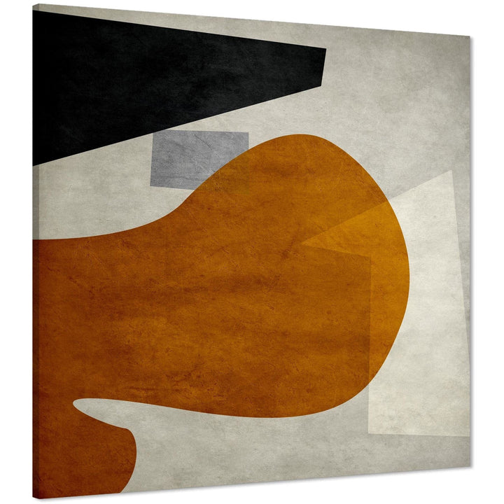 Abstract Burnt Orange Grey Graphic Canvas Art Prints - 1708