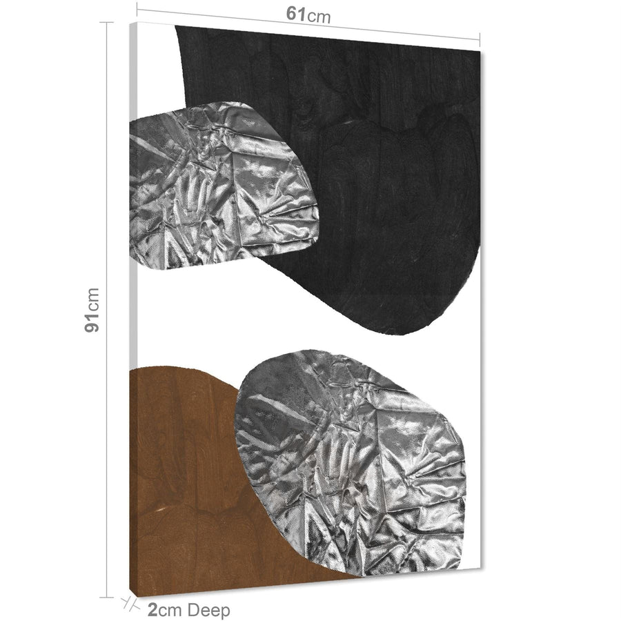 Abstract Brown Black Grey Design Framed Wall Art Print