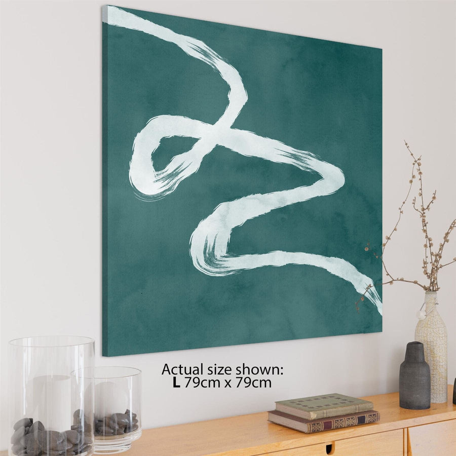 Abstract Teal Illustration Canvas Art Prints