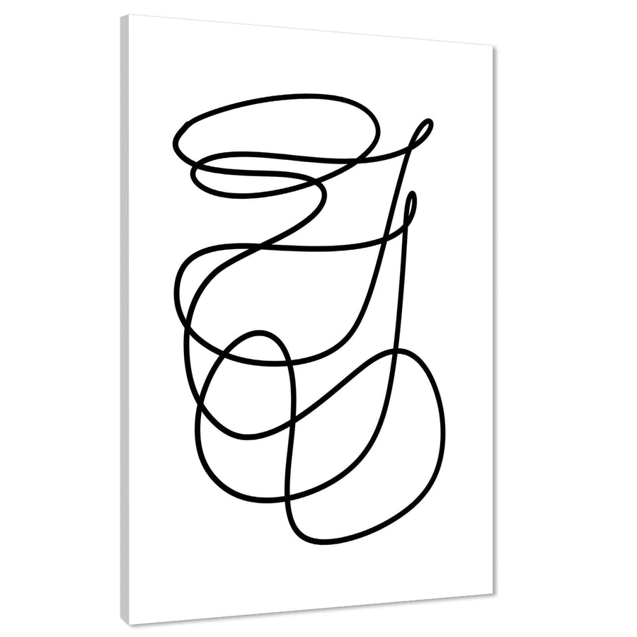 Abstract Black and White Swirls Line Drawing Canvas Art Pictures