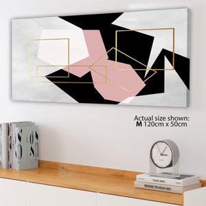 Pink Black Geometric Canvas Art Prints