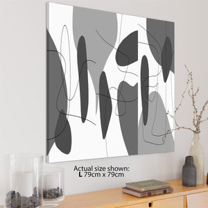 Abstract Grey White Watercolour Canvas Wall Art Picture