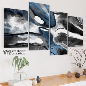Abstract Turquoise Dark Grey Design Canvas Art Prints